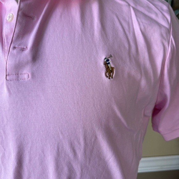 POLO RALPH LAUREN Pink Classic Fit Polo Shirt Preppy Spring Pony Golf Size Large - Picture 5 of 8